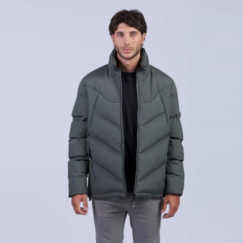Campera Puffer Matelasse Hombre Oxford Polo Club Maroon Capucha (MAROON) - Urbano Salto