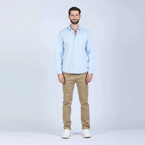 Camisa Algodon Hombre Oxford Polo Club Prat Manga Larga Vestir (PRAT)