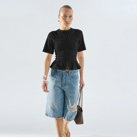 Remera Mujer Portsaid Fruncida Elliot (AX377002)