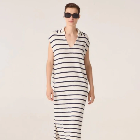 Vestido Tejido Mujer Portsaid Knitted Stripes Escote V (AP355487)