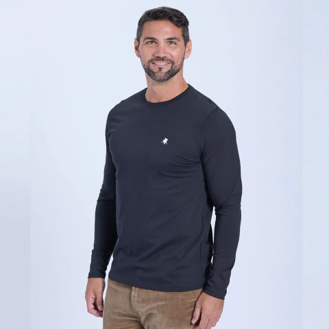 Remera Algodon Hombre Oxford Polo Club Dawson Manga Larga (DAWSON1) - comprar online