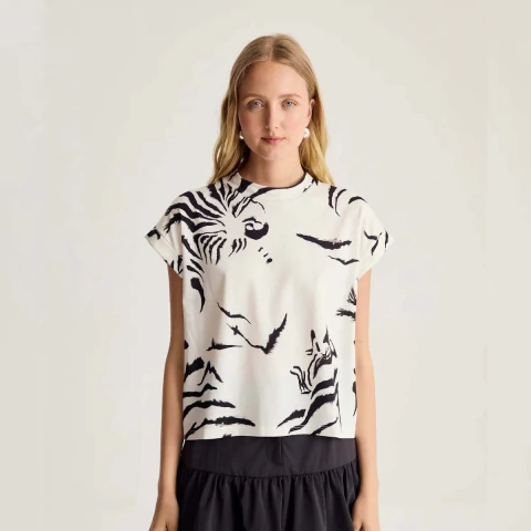 Remera Jersey Mujer Desiderata Full Print Malasia Manga Corta (ZP367650) - comprar online