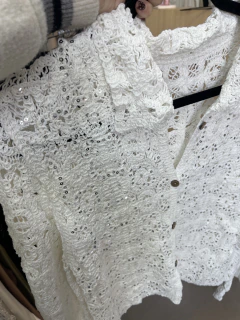 Saco Crochet y brillos en internet