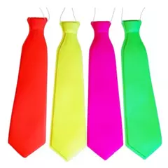 Corbata Plástico Fluo Lisa x12