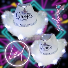 Gorro Cowgirl BLANCO PREMIUM LED