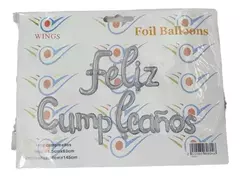 Globo Feliz Cumpleaños Cursiva Plata