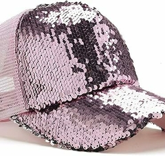 Gorra Trucker Lentejuelas Rosa Gold