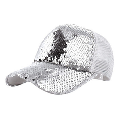 Gorra Trucker Lentejuelas Plata