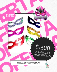 Pack x24 Antifaces Holograficos