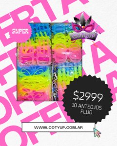 Pack x10 Anteojos Fluo (mismo modelo)