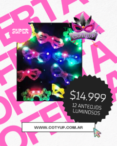 Pack x12 Anteojos Luminosos