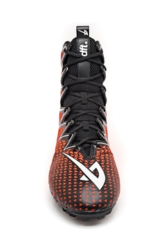 CHUTEIRA FUTEBOL AMERICANO DRAFT HIGHT BLACK / ORANGE - Bruiser Sports -material e uniformes esportivos 