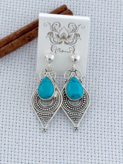 BRINCO EM PRATA 925 COM TURQUESA (1/28B1300289) - comprar online