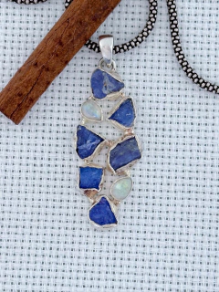 PINGENTE EM PRATA 925 COM PEDRA DA LUA e Tanzanita (39/07P1440359) - comprar online