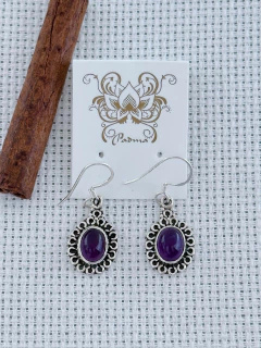 Brinco Em Prata 925 Com Ametista (35/02B700159) na internet