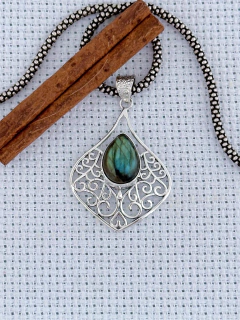 PINGENTE EM PRATA 925 COM LABRADORITA (35/09P490109) - comprar online