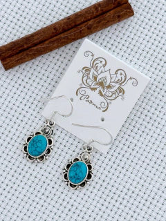 BRINCO EM PRATA 925 COM TURQUESA (35/28B520119)