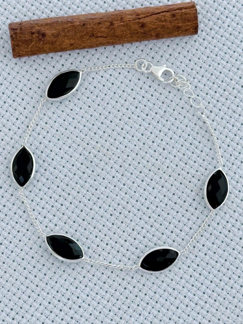 Pulseira Em Prata 925 Com Ônix (35/16U45099)