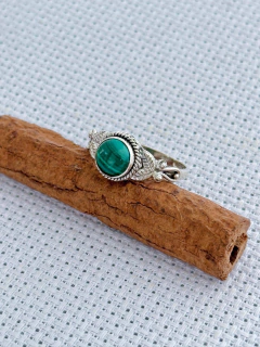 ANEL EM PRATA 925 COM MALAQUITA (1/13A41099)