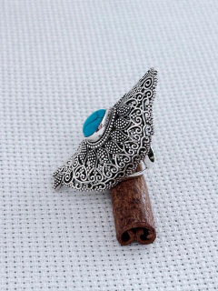 Anel Em Prata 925 Com Turquesa (1/28A1630359) - loja online