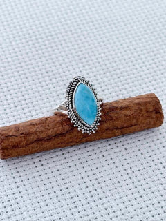 Anel Em Prata 925 Com Larimar (90/36A780179) - Padma Joias Em Prata 925