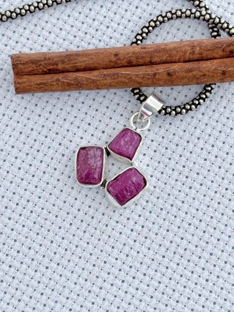 PINGENTE EM PRATA 925 COM TURMALINA Rosa (40/60P640169)