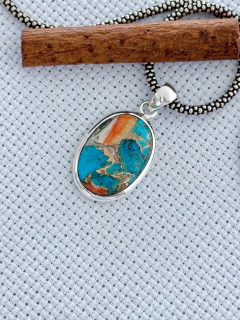 PINGENTE EM PRATA 925 COM CRISOCOLA (39/80B1010249)