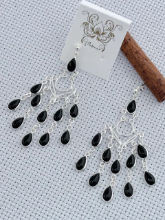 BRINCO EM PRATA 925 COM ÔNIX (40/16B1630429)