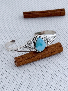 Bracelete em Prata 925 com Larimar (94/36U2820679) - Padma Joias Em Prata 925