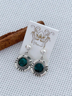 BRINCO EM PRATA 925 COM ESMERALDA (39/07B1190289)