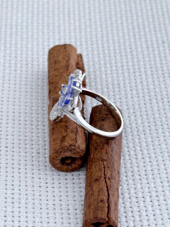 Anel em Prata 925 com Tanzanita e Zircônia (1/10A1090239) - loja online