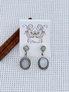 BRINCO EM PRATA 925 COM PEDRA DA LUA (35/17B760169) - comprar online