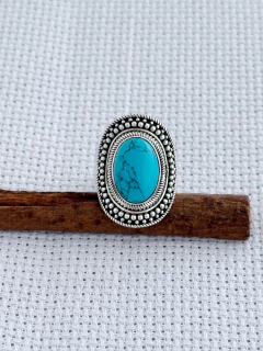 Anel Em Prata 925 Com Turquesa (35/28A970219) na internet
