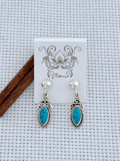 BRINCO EM PRATA 925 COM TURQUESA (1/28B610139) - comprar online