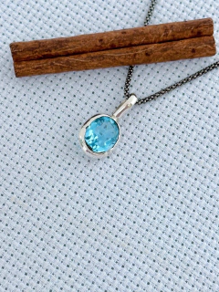 PINGENTE PRATA 925 COM TOPÁZIO AZUL (39/27A34089)