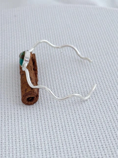 Bracelete EM PRATA 925 COM TURQUESA (80/28U1970439) - Padma Joias Em Prata 925