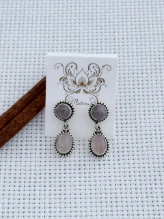 BRINCO EM PRATA 925 COM QUARTZO ROSA (35/21B800179) - comprar online