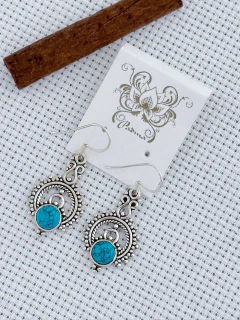 BRINCO EM PRATA 925 COM TURQUESA (35/28B760169)