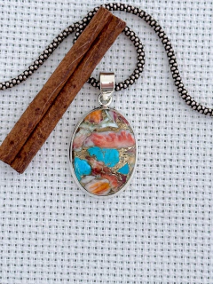 PINGENTE EM PRATA 925 COM CRISOCOLA (53/80B1580349) - comprar online