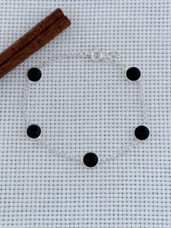 Pulseira Em Prata 925 Com Ônix (35/16U43099) - comprar online