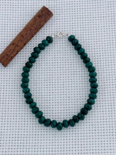 PULSEIRA EM ESMERALDA com detalhe em prata 925 (50/07U550149) na internet