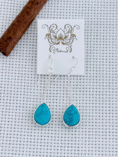 BRINCO EM PRATA 925 COM TURQUESA (94/28B640149) na internet