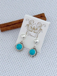 BRINCO EM PRATA 925 COM TURQUESA (1/28B530119)