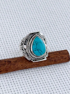 Anel Em Prata 925 Com Turquesa (35/28A1100249) na internet