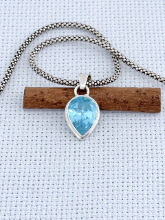 PINGENTE PRATA 925 COM TOPÁZIO AZUL (52/27A860299) - comprar online