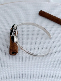 Bracelete Em Prata 925 Com Ônix (39/16U2580569) - Padma Joias Em Prata 925