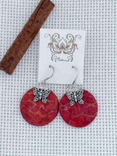 BRINCO EM PRATA 925 COM CORAL (50/29B069) na internet