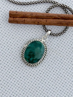 Pingente Em Prata 925 Com Esmeralda (35/07P830189)