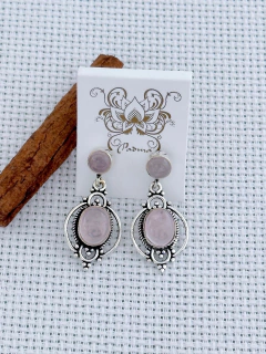 BRINCO EM PRATA 925 COM QUARTZO ROSA (80/21B1040239) - comprar online