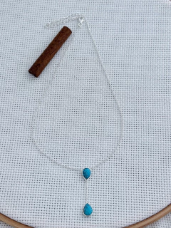 COLAR EM PRATA 925 COM TURQUESA (53/29P740169) na internet